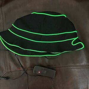 LED Party Hat LED Disco Top Hat Unisex Flashing LED Hat Jazz Hat Costume (Green)